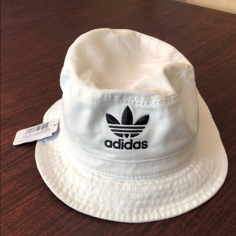 White Adidas Bucket Hat